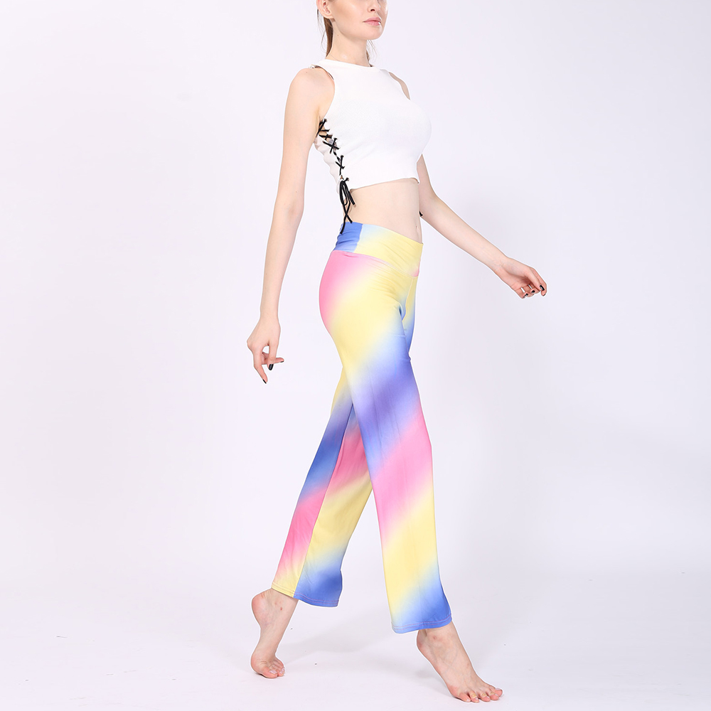 

Pretty Color Gradient High Waist Casual Loose Pants For women