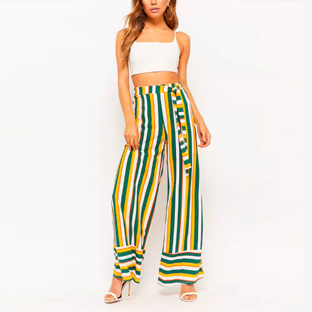 

Fresh Summer Colorful Striped Casual Loose Pants For women