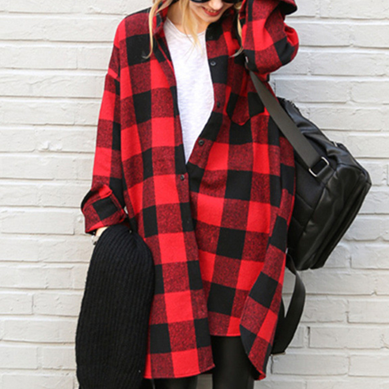 

Oversized Plaid Shirt for Women