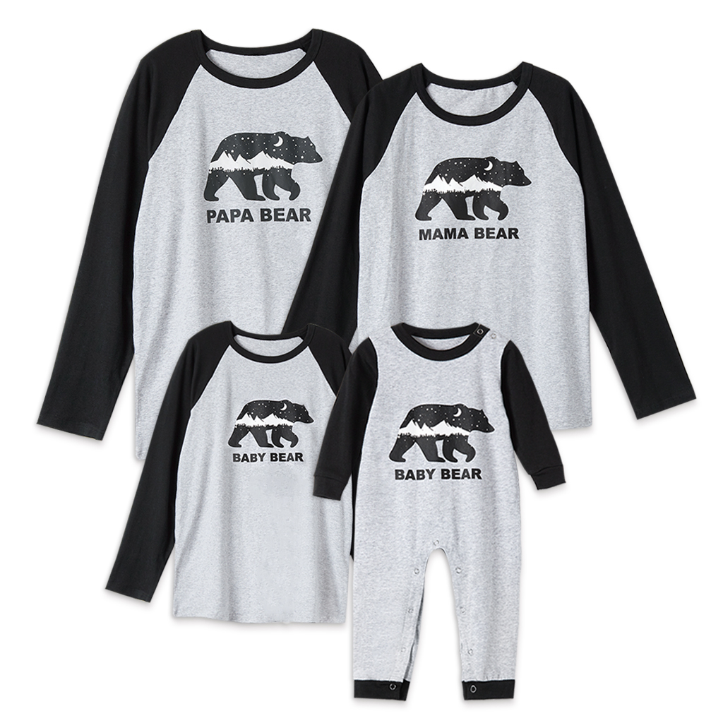 

Family Matching Bear Long Sleeve Tee in Grey