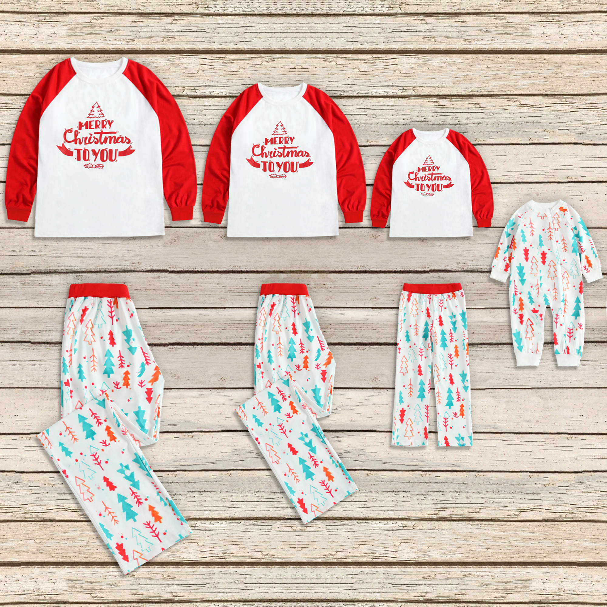 

Letters Tree Print Long-sleeve Top and Pants Lounge Set for Family Matching