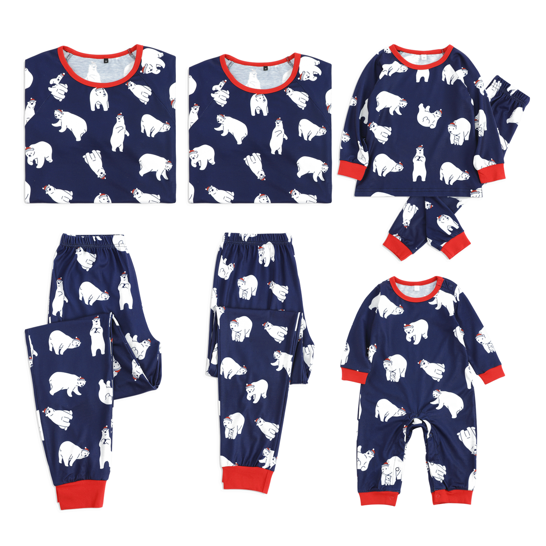 

Cute Bear Pattern Family Matching Pajamas Set