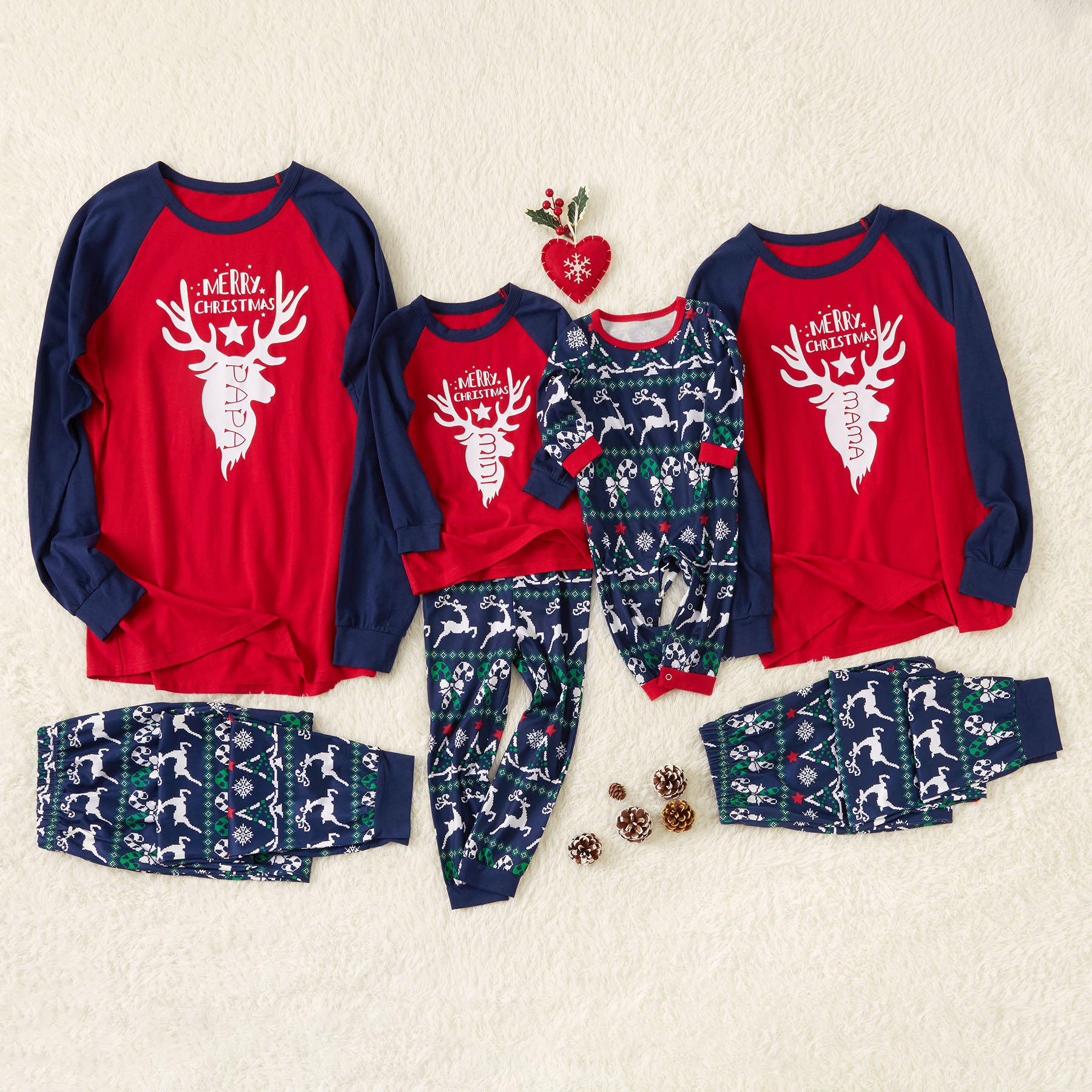 

Cool Reindeer Printed Family Pajamas for Winter