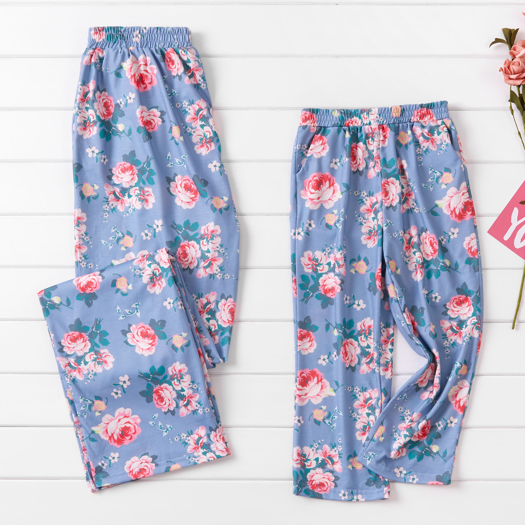 

Vintage Floral Print Casual Yoga Matching Pants