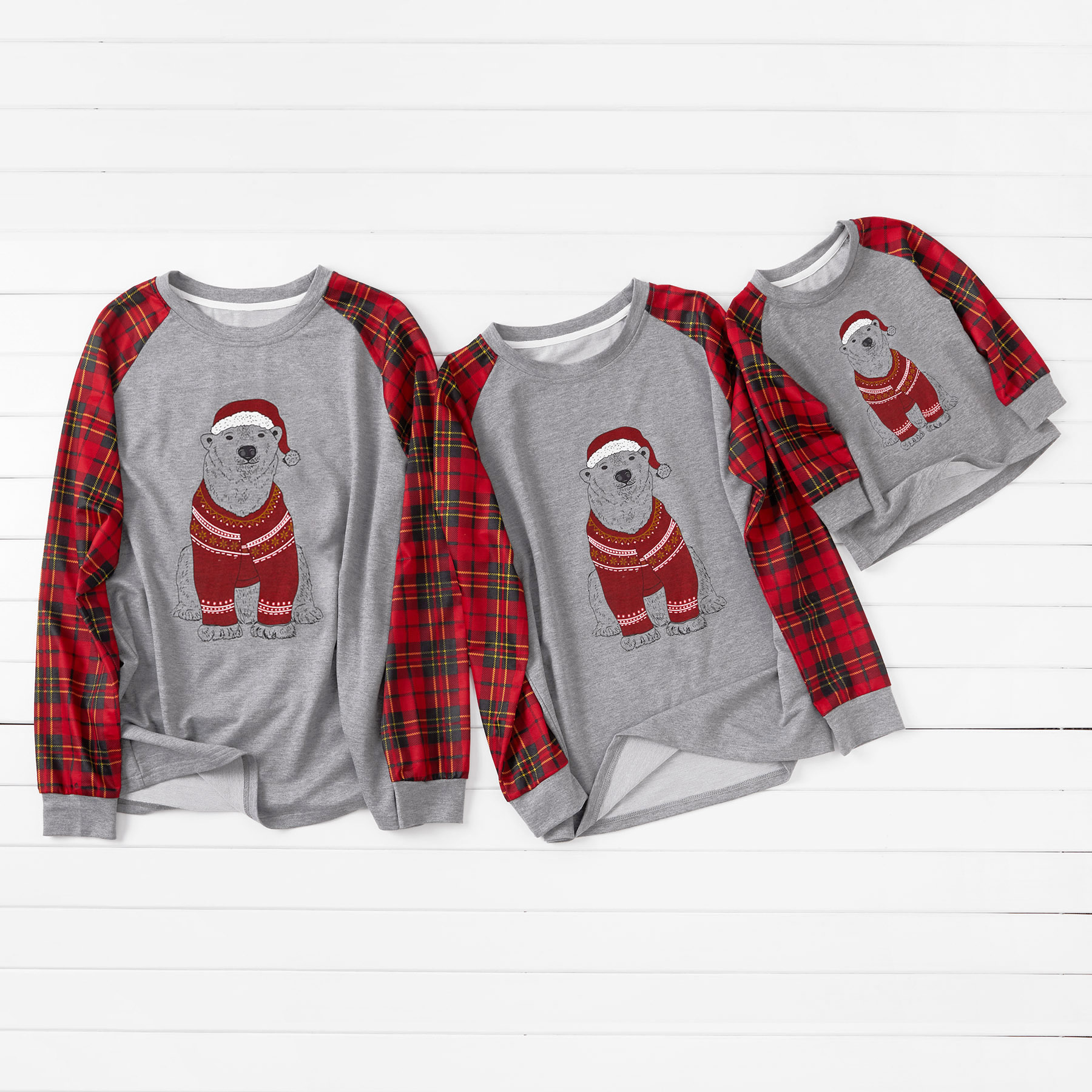 

Plaid Sleeve Family T-shirts
