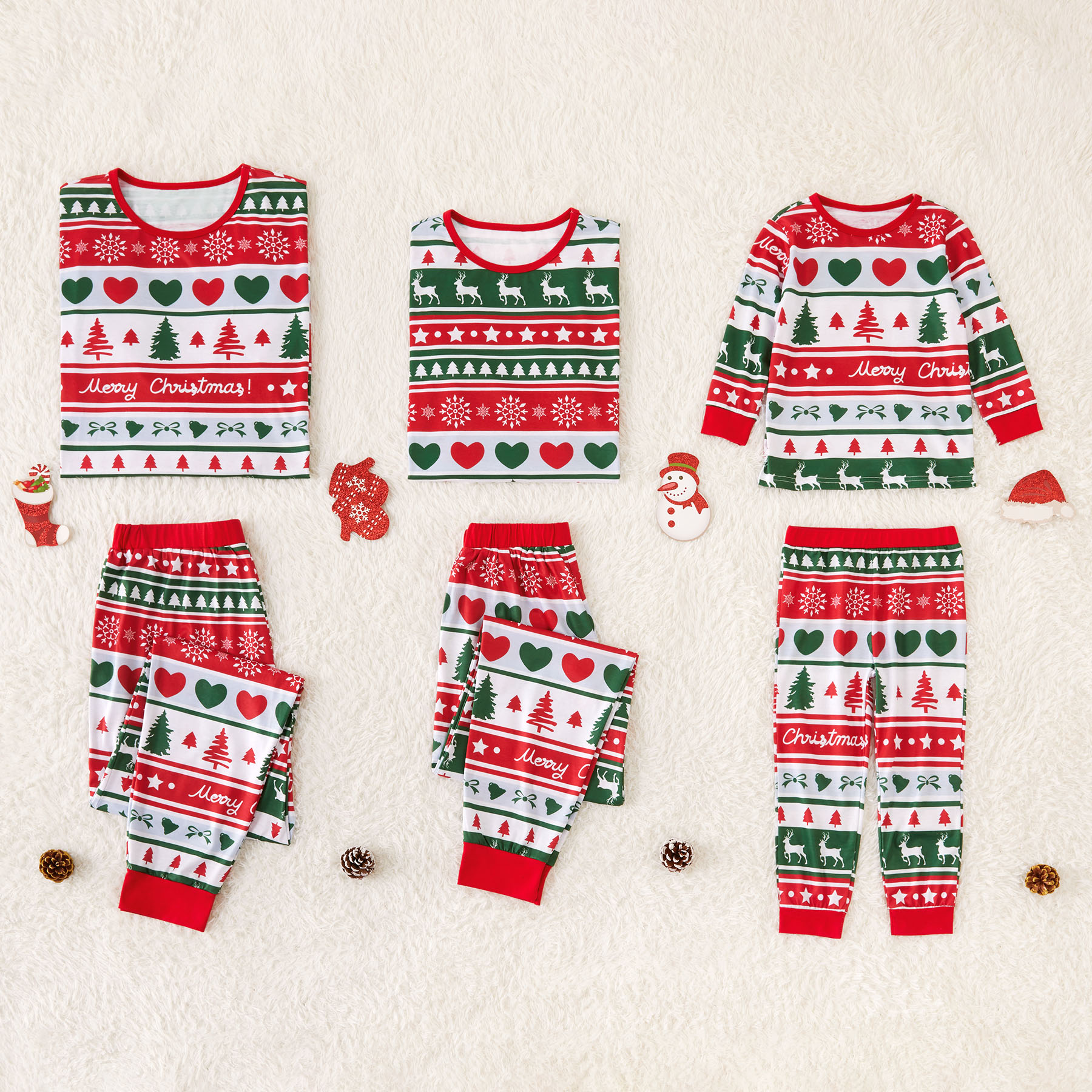 

Colorful Family Pajamas with Christmas Pattern