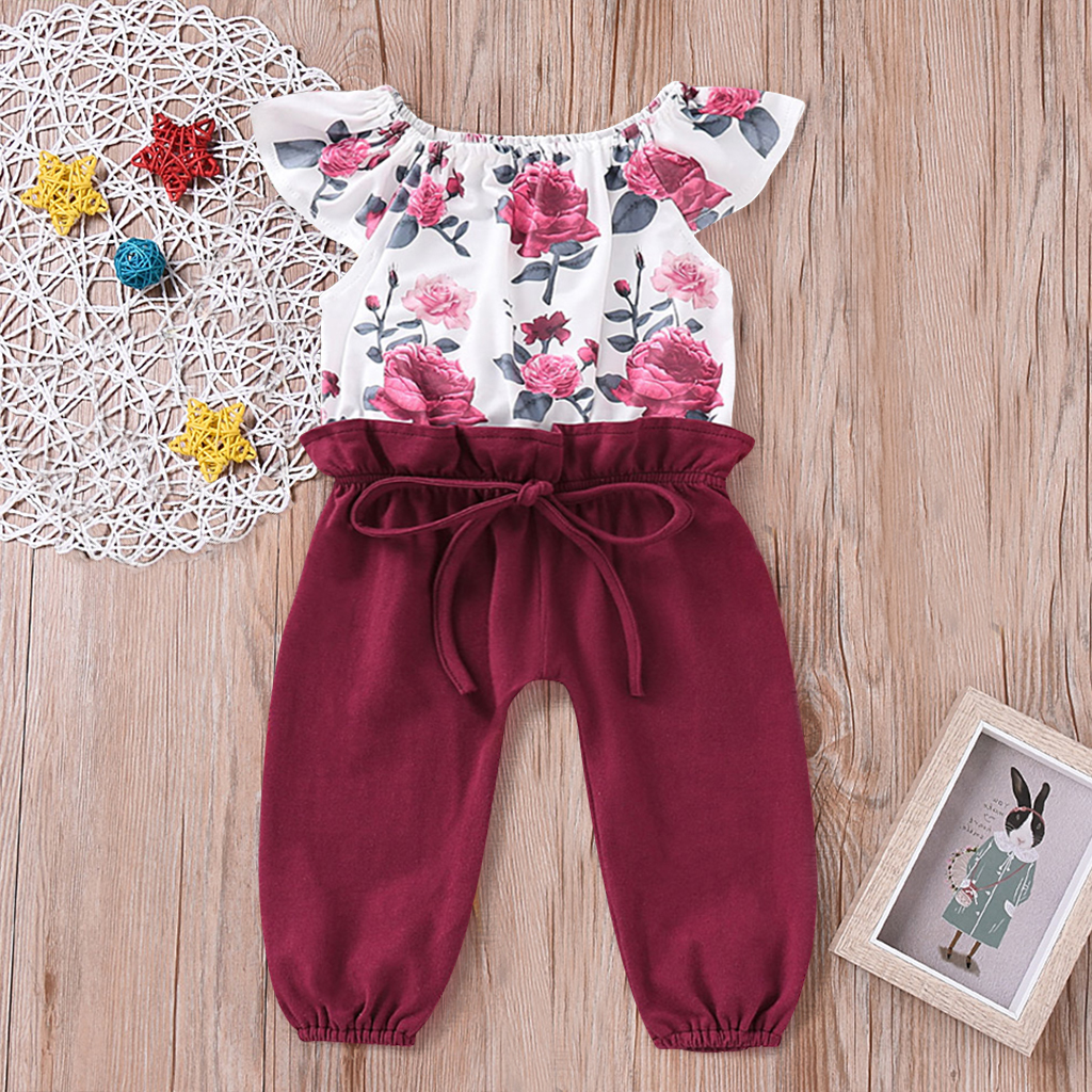 

Color Blocked Flutter Rose Print Jumpsuit