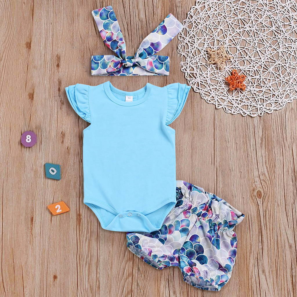 

Floral Ruffle-Sleeve Romper Set