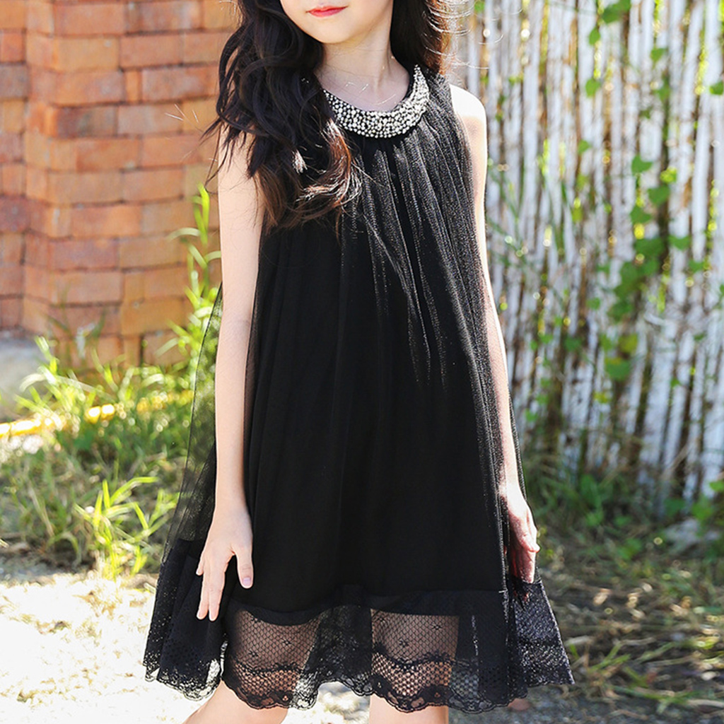 

Elegant Beaded Sleeveless Dress in Black