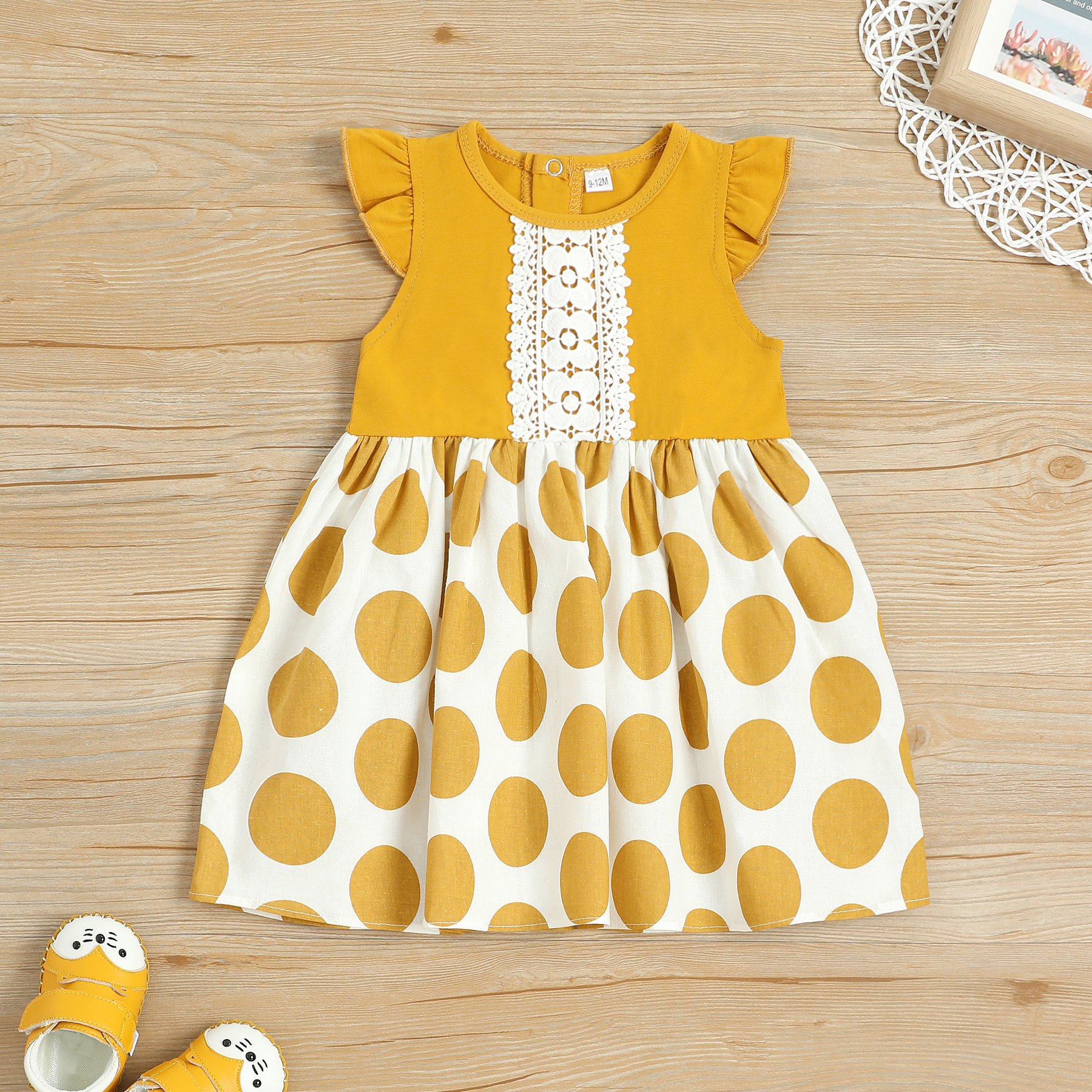 

Ruffle-sleeve Polka Dots Dress for Baby and Toddler Girl
