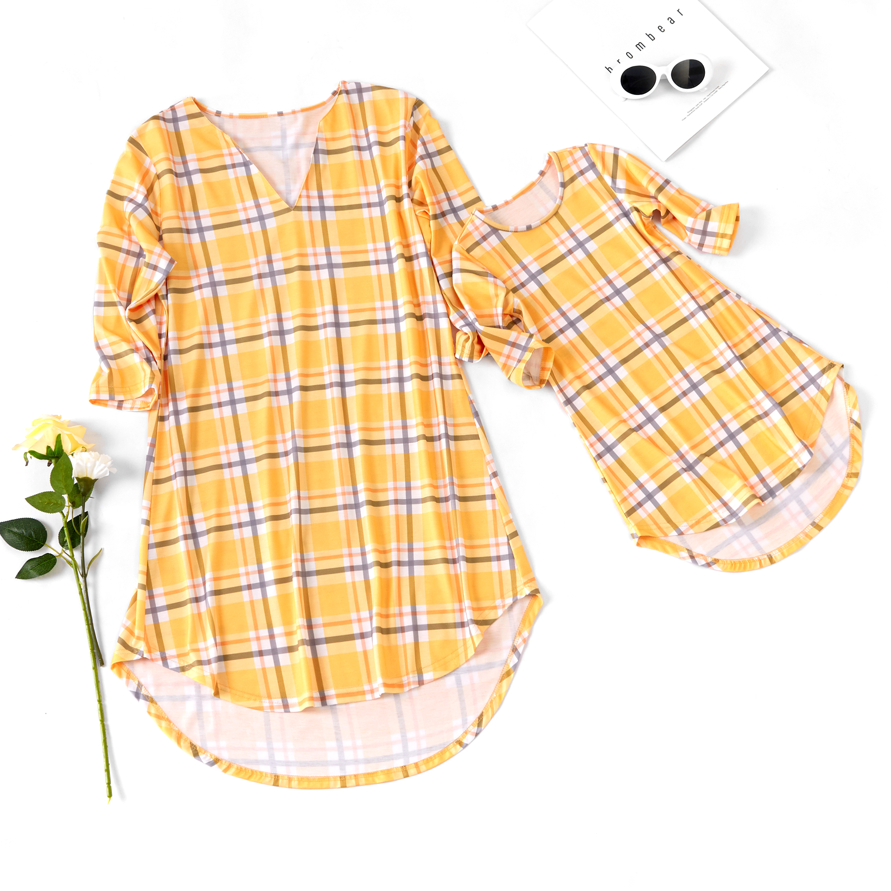 

Yellow Plaid Mommy and Me Dress