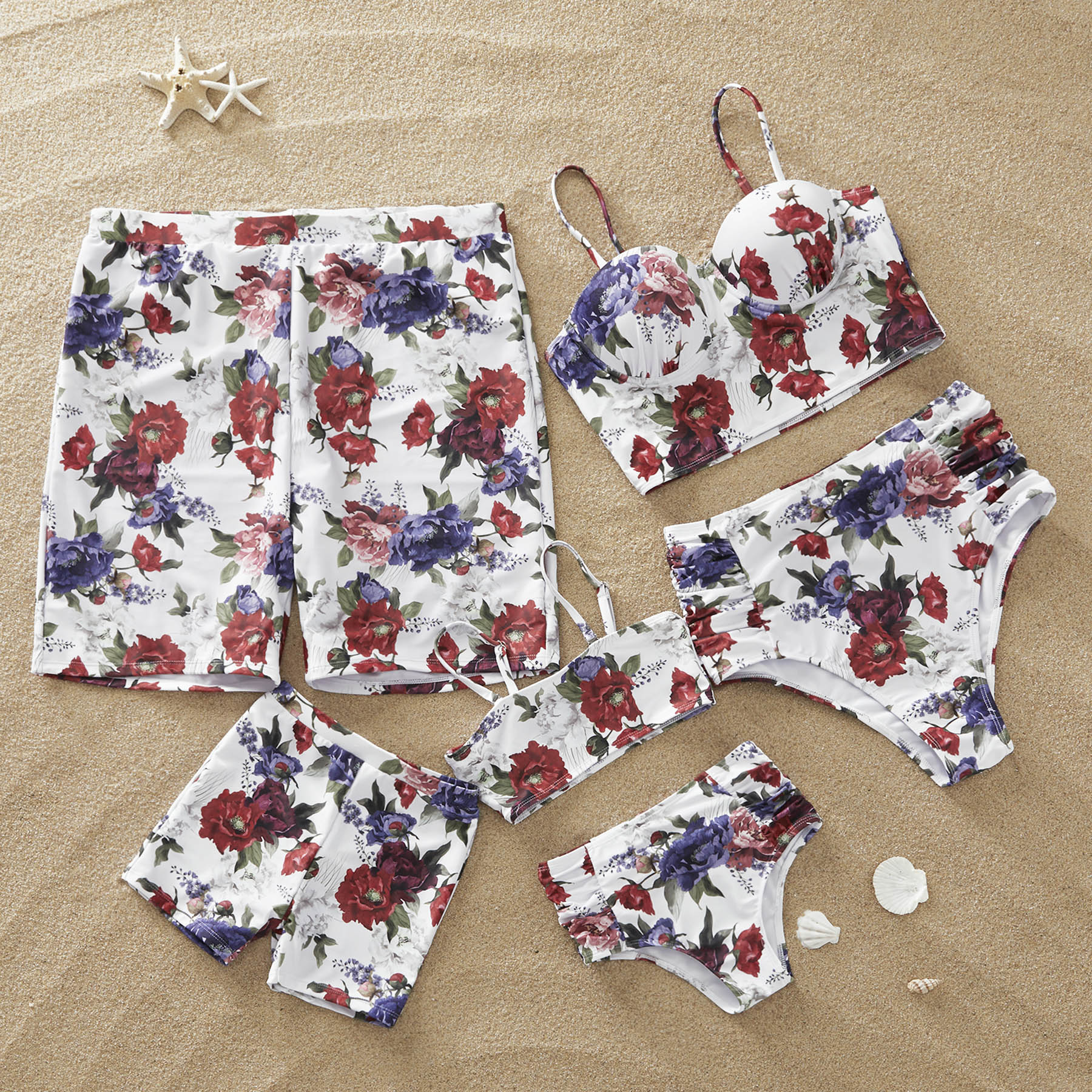 

Two-piece Family Matching Flower Printed Swimsuit