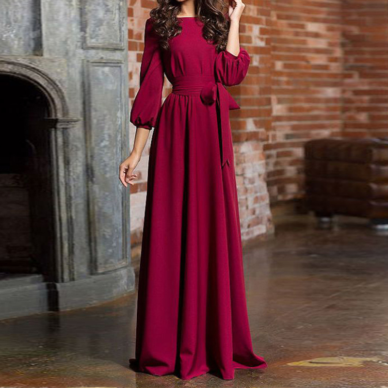 

Grace Solid Maxi Dress with Belt