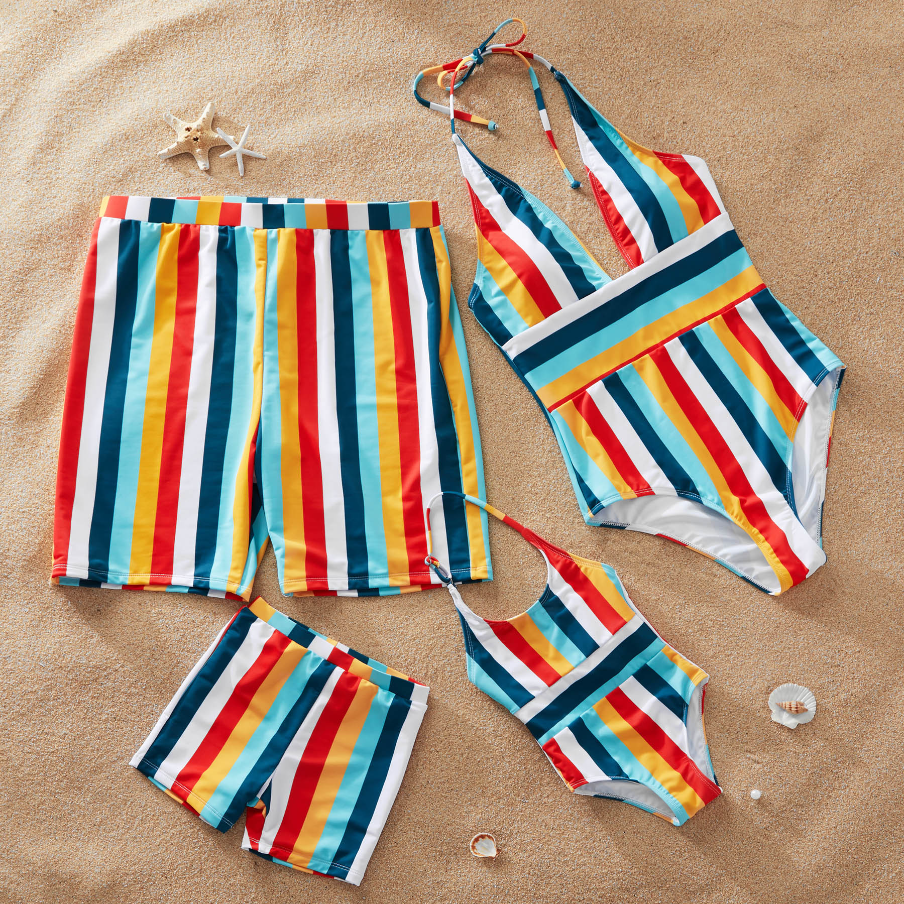 

Strip One-Piece Family Matching Swimsuit