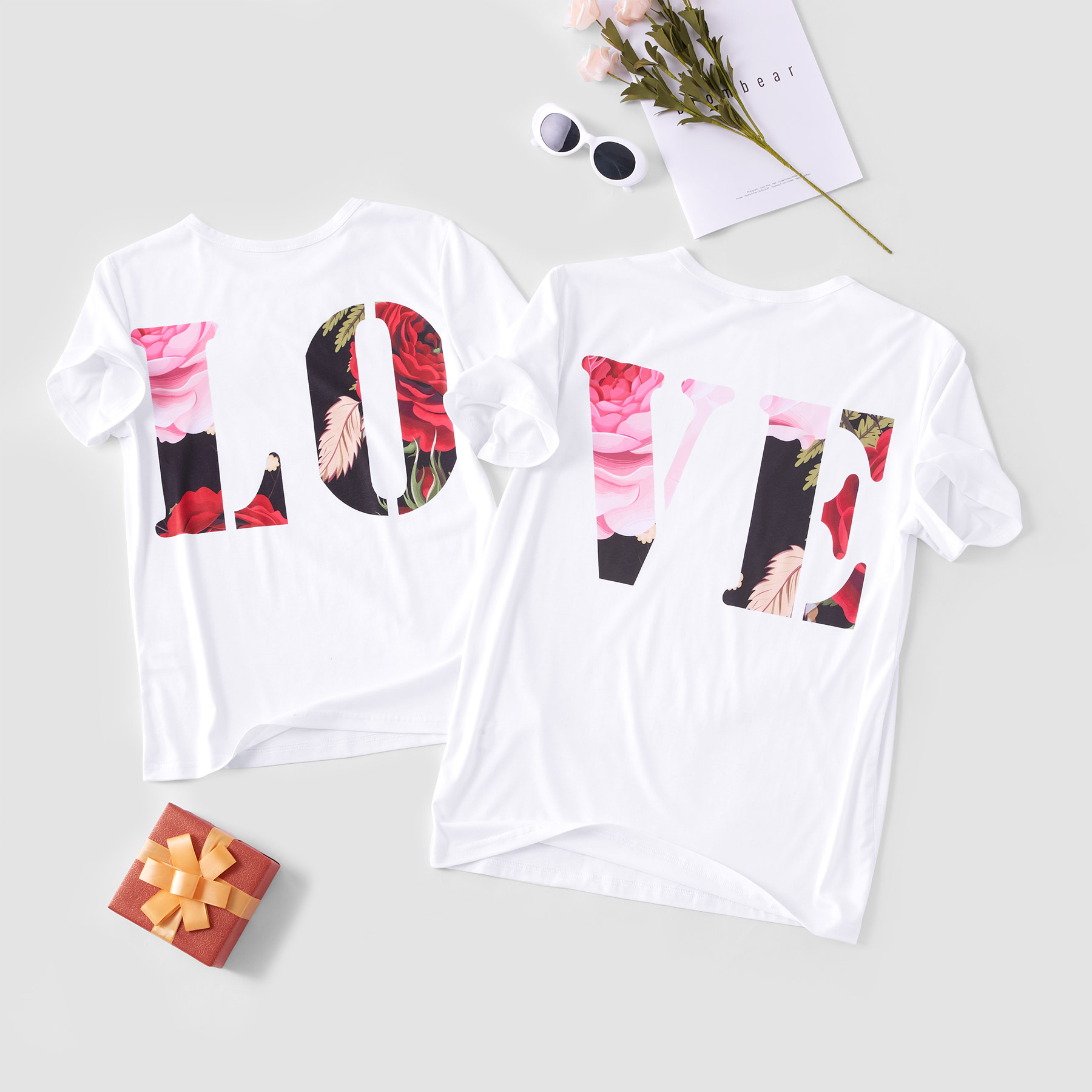 

Love Printed Short-sleeve T-shirts for Couple