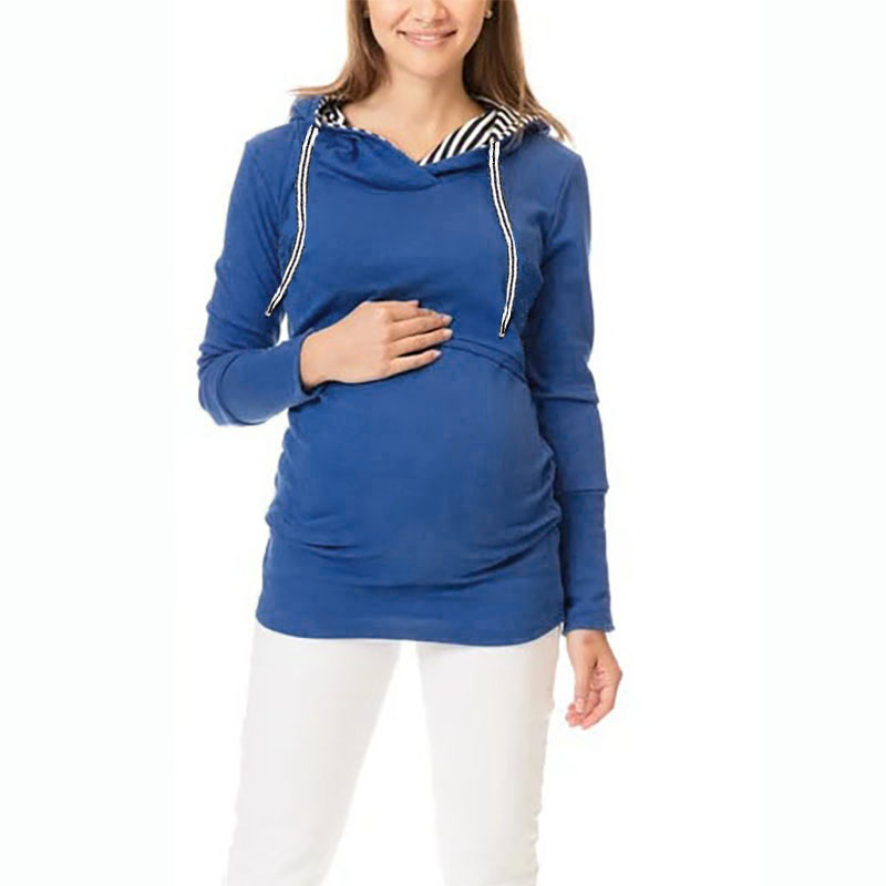 

Trendy Stripe Decor Maternity Nursing Hoodie