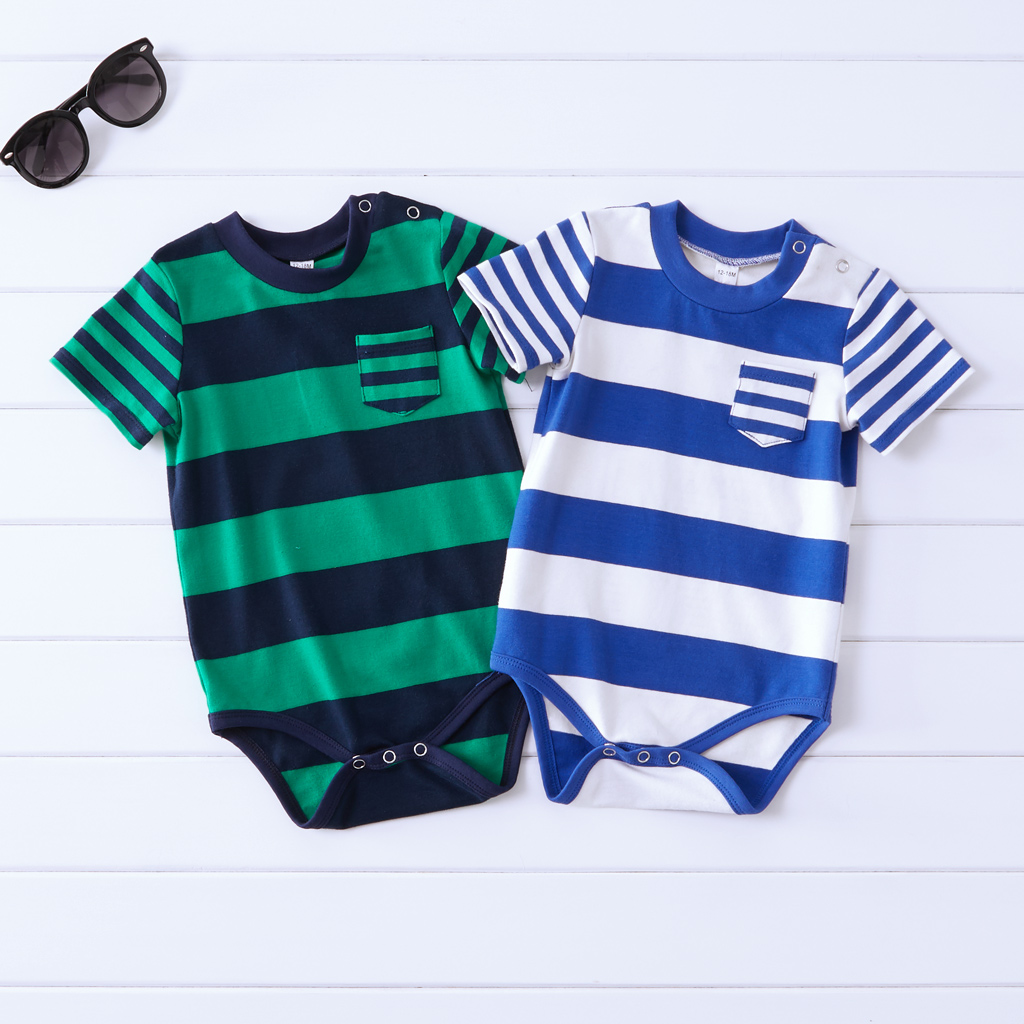 

Mosaic Baby Boys Stripe Bodysuit Romper
