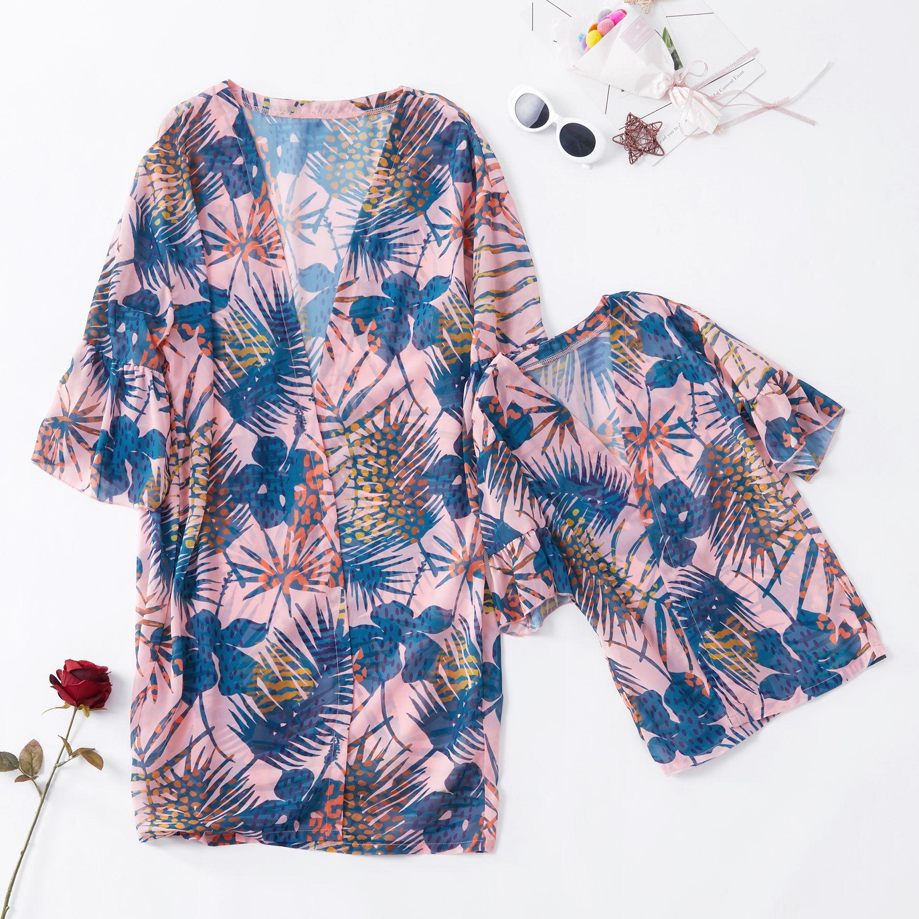

Mommy and Me Plant Printed Coverup