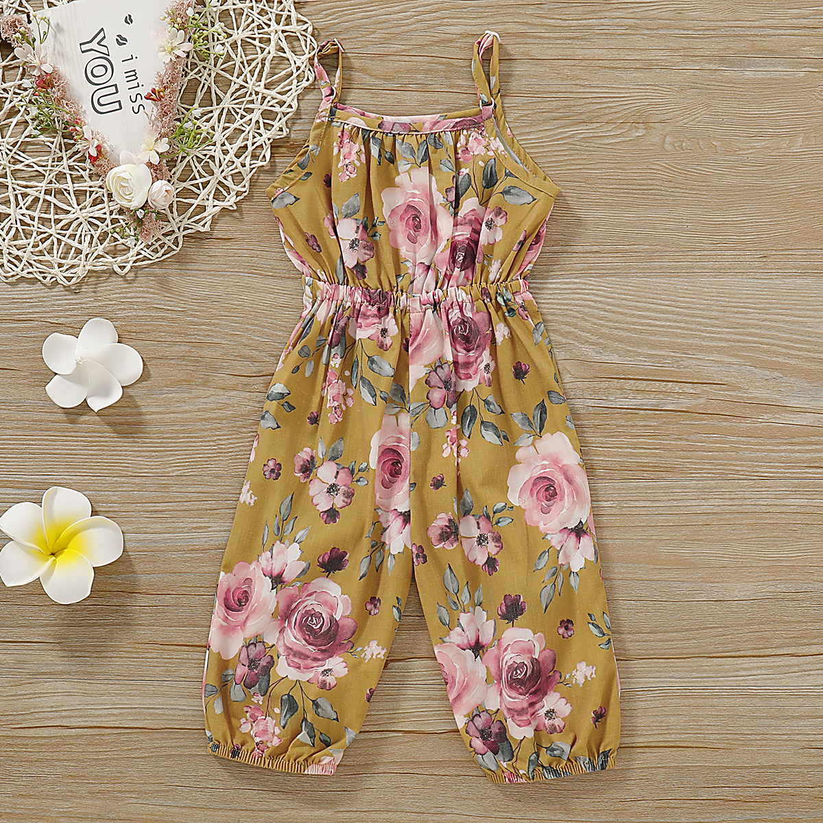 

Floral Print Strap Onesies for Baby Girl