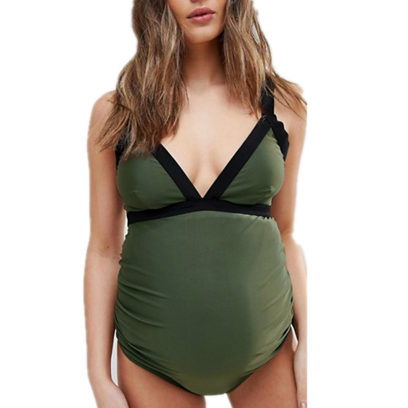 

Swimsuit for pregnant women 1-piece solid color swimsuit Fashionable