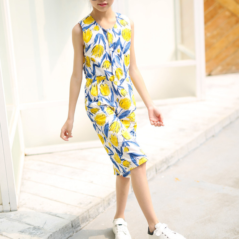 

Fresh Lemon Pattern Sleeveless Jumpsuit