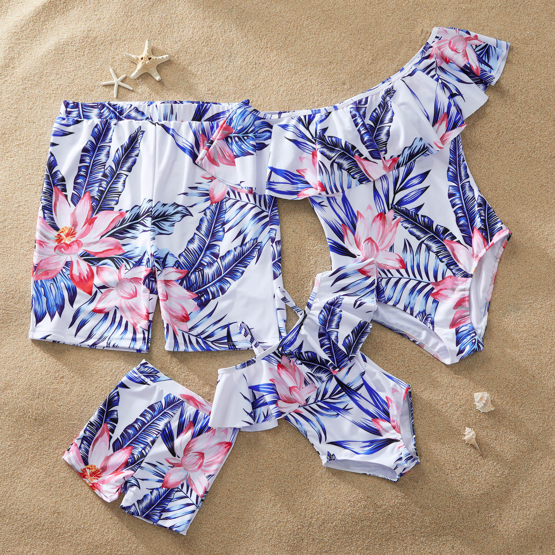 

Plant Printed Family Matching Swimsuit