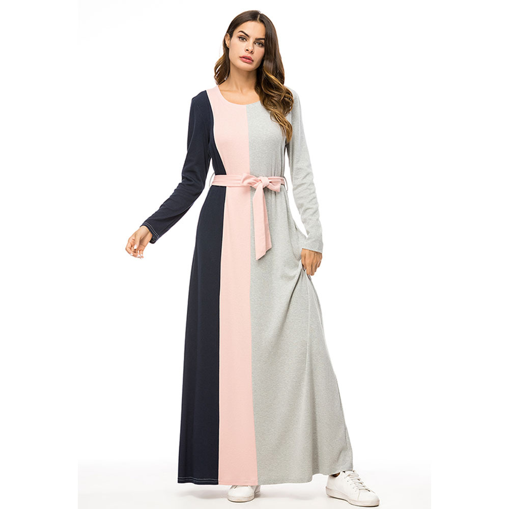 

Fashionable Color Blocked Plus-size Maxi Dress