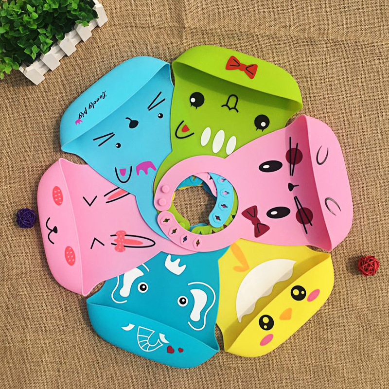 

Cartoon Animal Design Baby Waterproof Silicone Feeding Bib