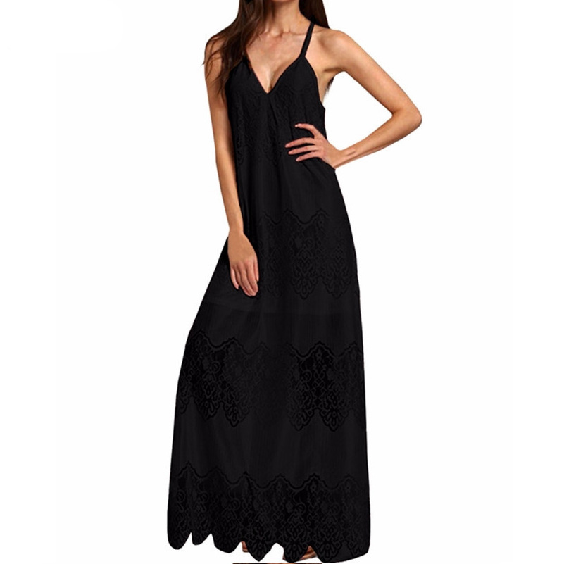 

Elegant Lace V-neck Strap Plus-size Dress