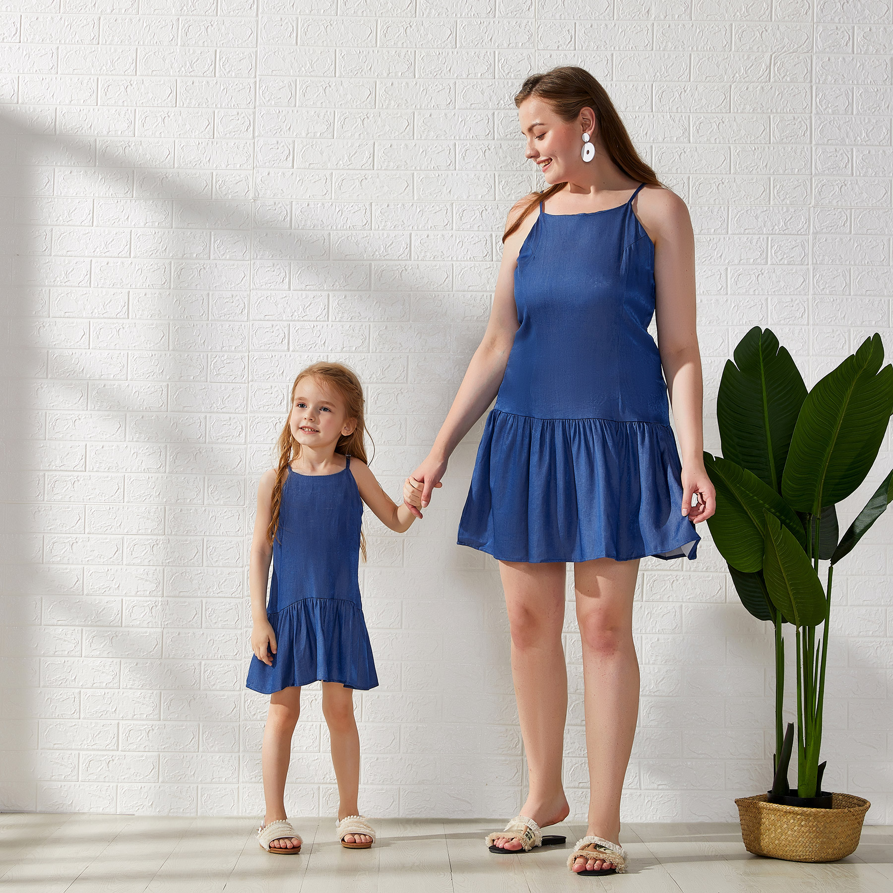 

Denim Blue Sling Matching Dresses