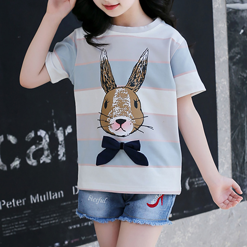 

Lovely Rabbit Print Contrast Short-sleeve Tee