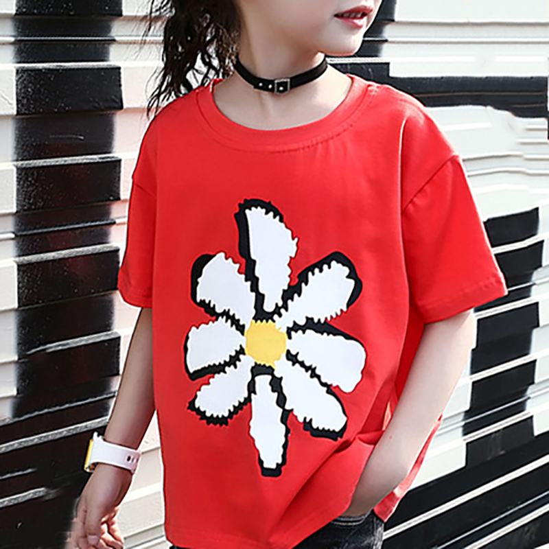

Trendy Flower Print Short-sleeve Summer Tee
