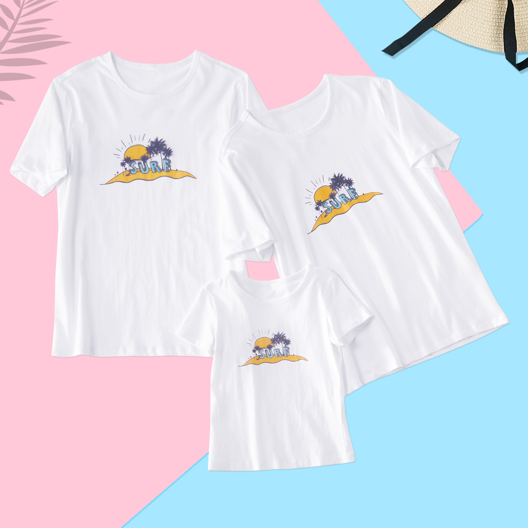 

Lovely Printed Matching T-shirts in White
