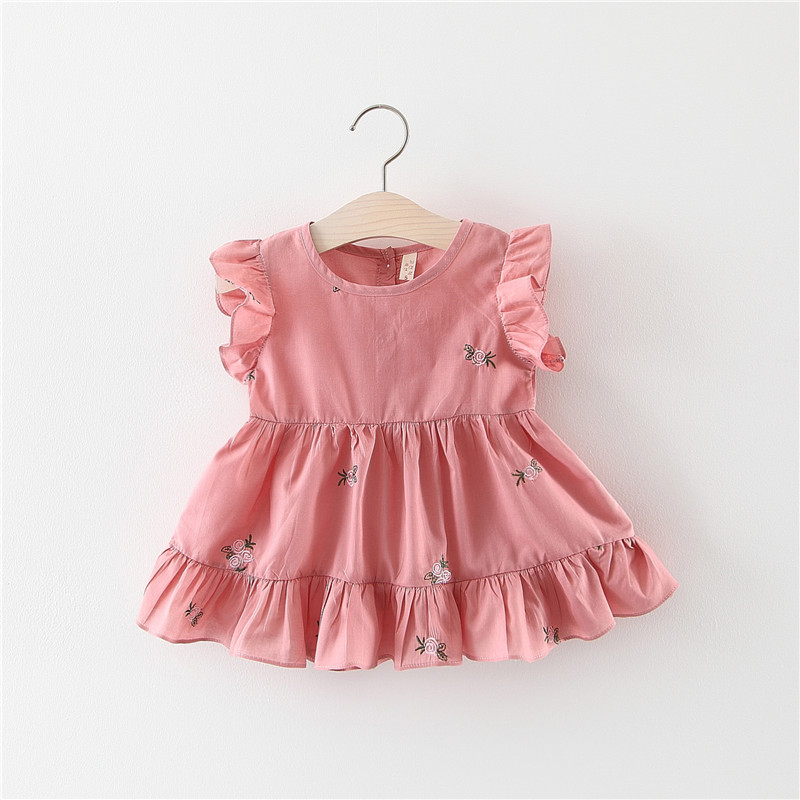 

Baby/Toddler Girl's Embroidered Flounced Dress