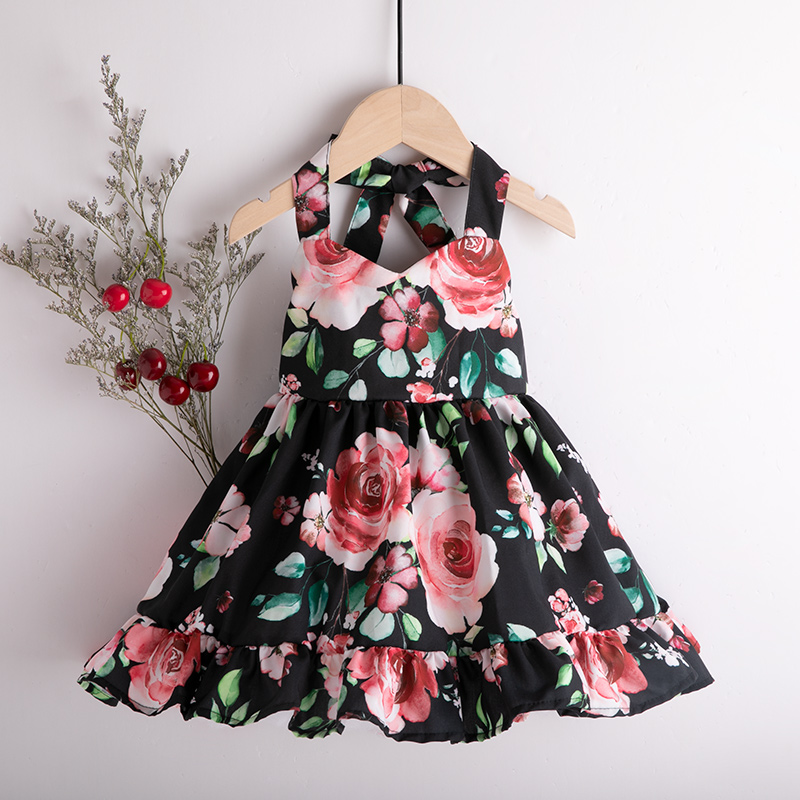 

Baby/Toddler Girl's Flower Print Flounced Dress