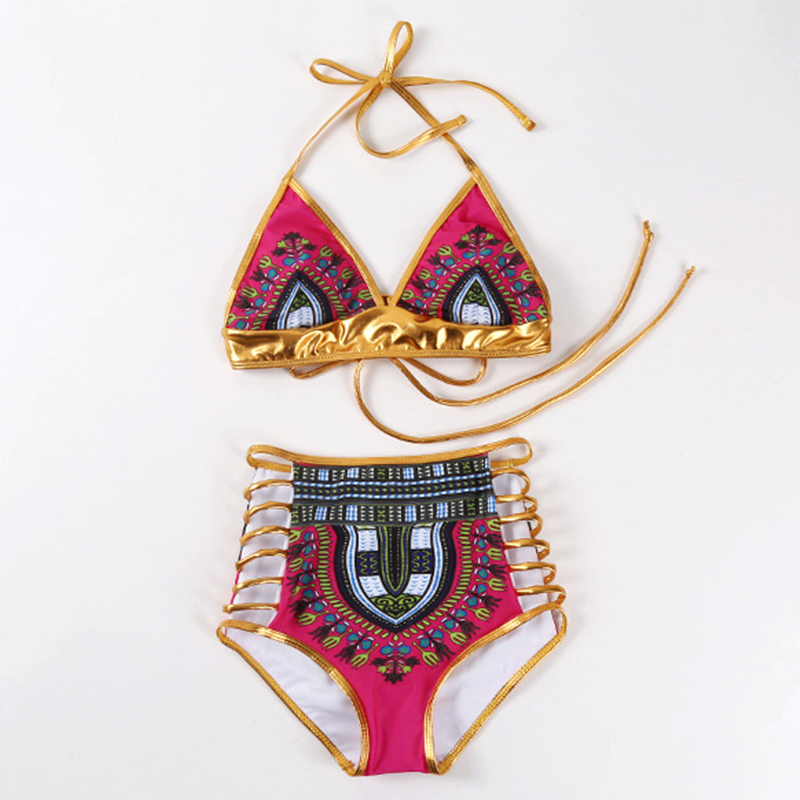 

Boho-chic Strappy Halter Bikini Set