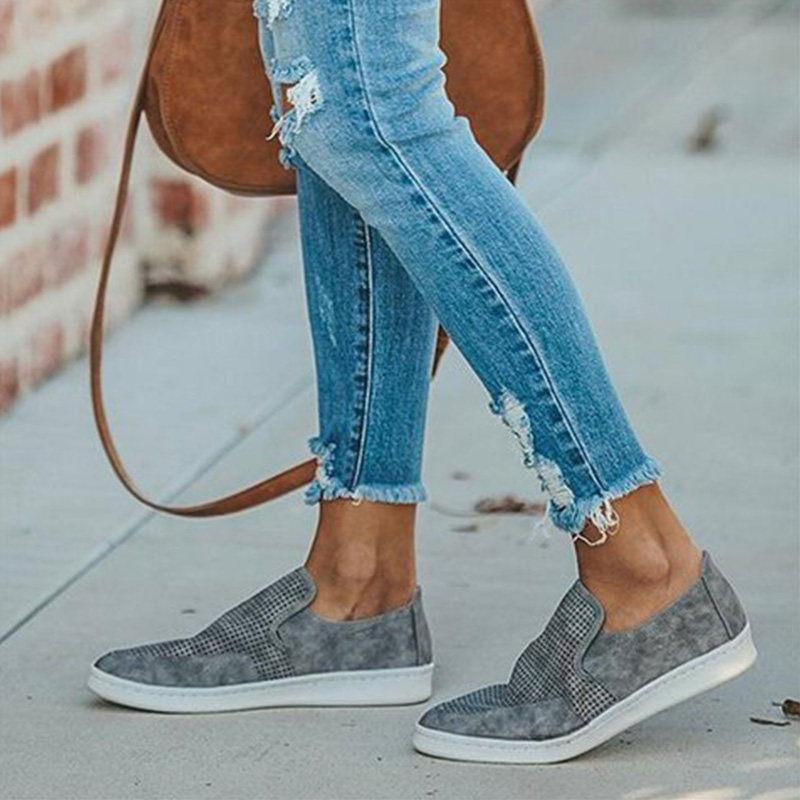 

Breathable Hollow Design Flats Shiny