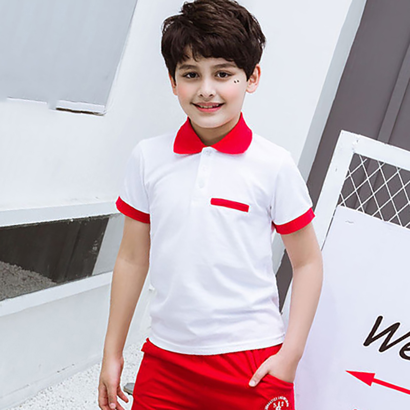 

Casual Color Contrast Lapel Collar Tee