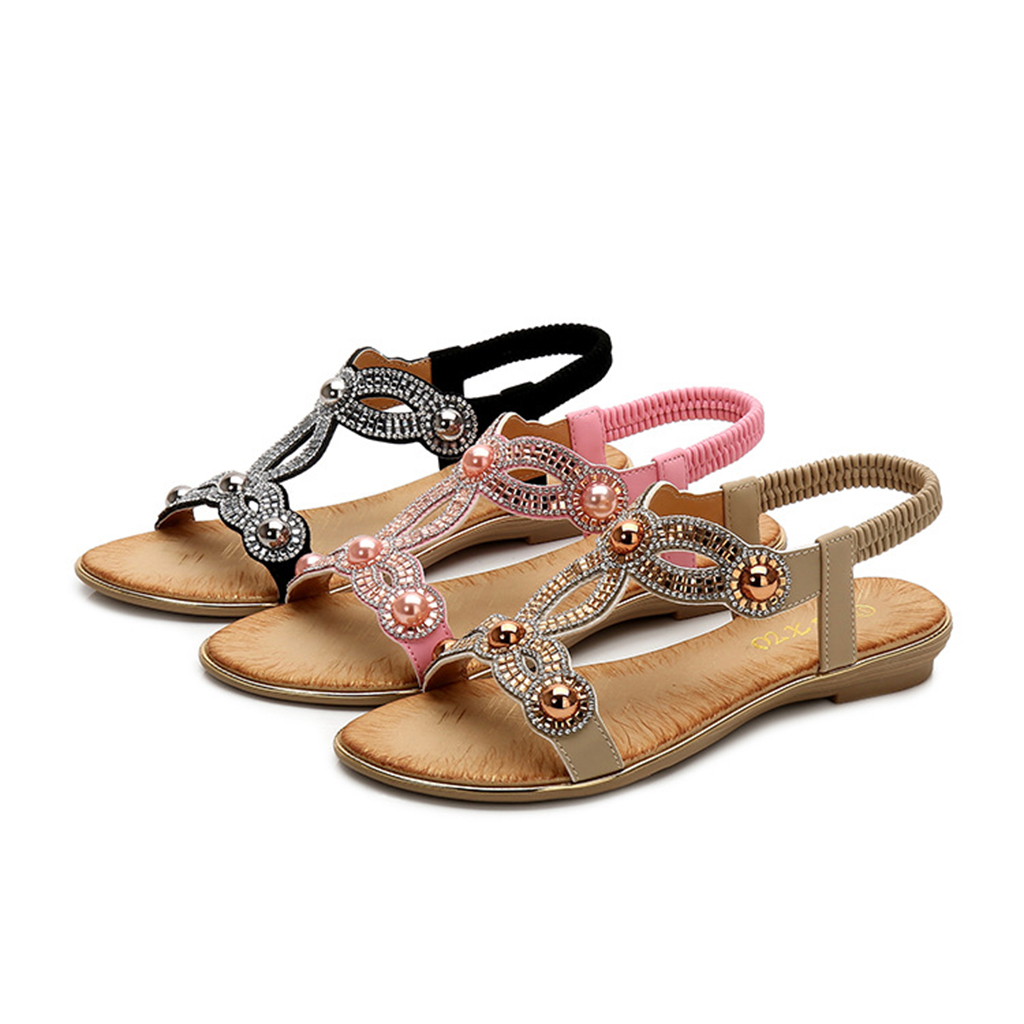 

Ethnic Rhinestone Stud Boho Sandals