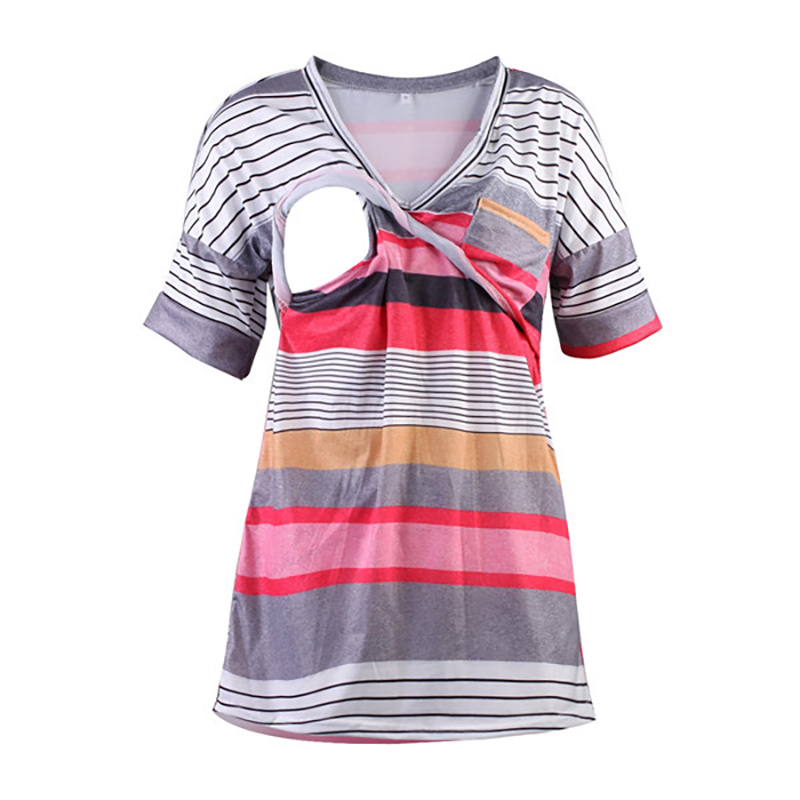 

Color Contrast Short-sleeve Nursing Tee
