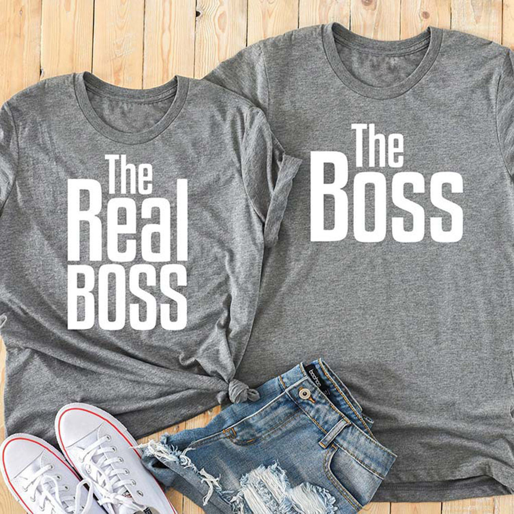 

Letter Print Couple T-shirts