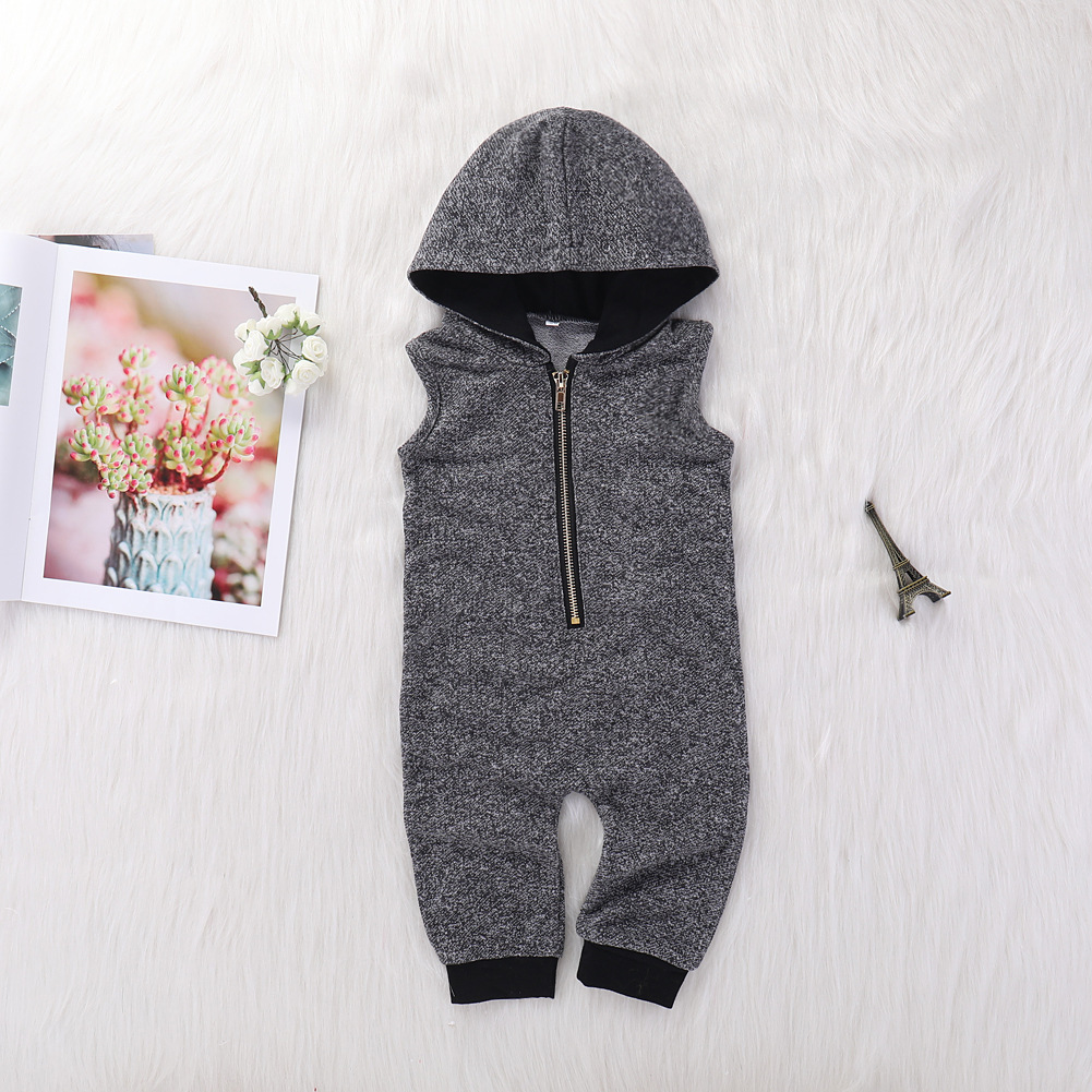 

Baby Boy Hooded Sleeveless Jumpsuit
