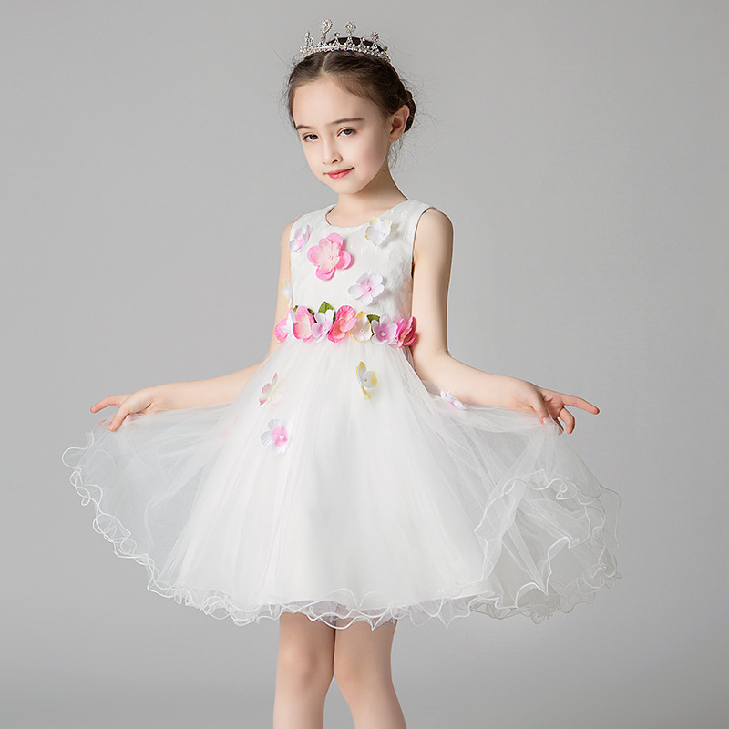 

Elegant Flower Decor Mesh Layered Party Dress