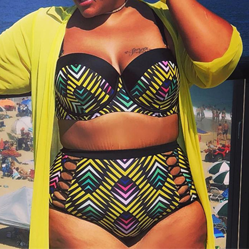 

Boho-chic Underwired High-rise Plus-size Two-piece Swimsuit