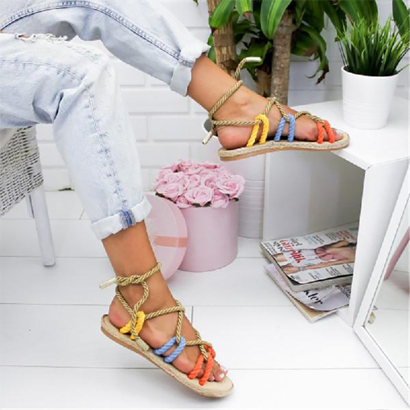 

Stylish Backcross Braiding Flat Sandals