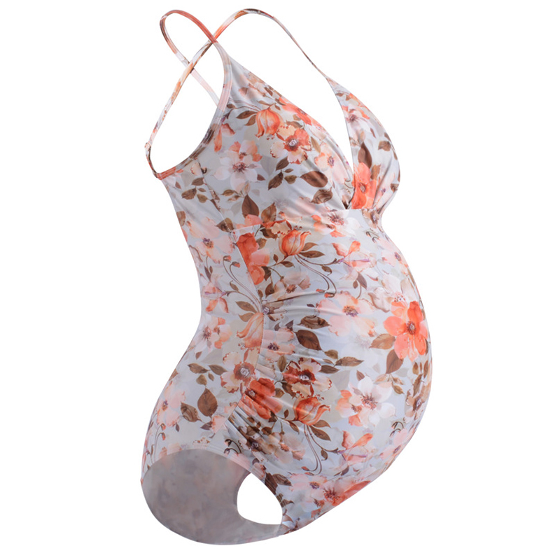 

Sassy Floral Print Maternity One-piece Swimwear