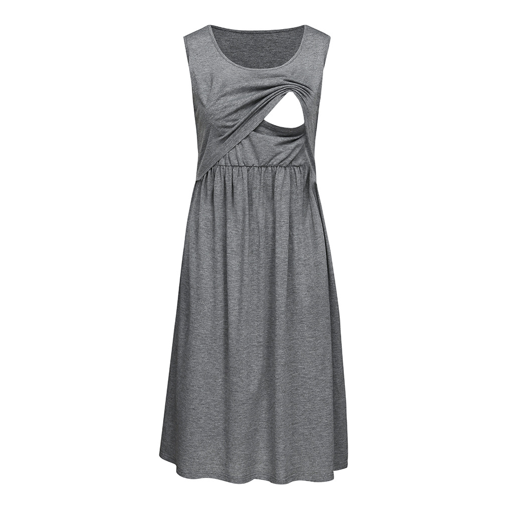 

Graceful Solid Nursing Dress