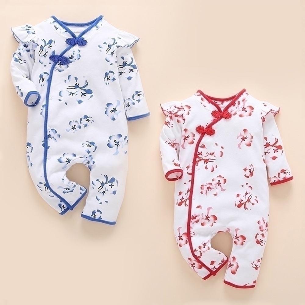 

Baby Girl Stylish Chinese Style Flower Print Jumpsuit