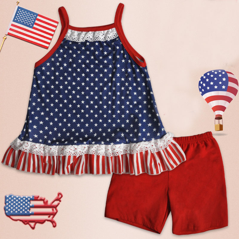 

Stylish Stars Pattern Tank Top and Shorts Set