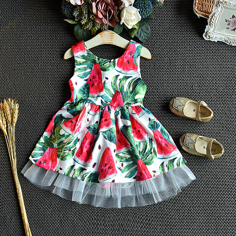 

Fresh Watermelon Pattern Sleeveless Dress